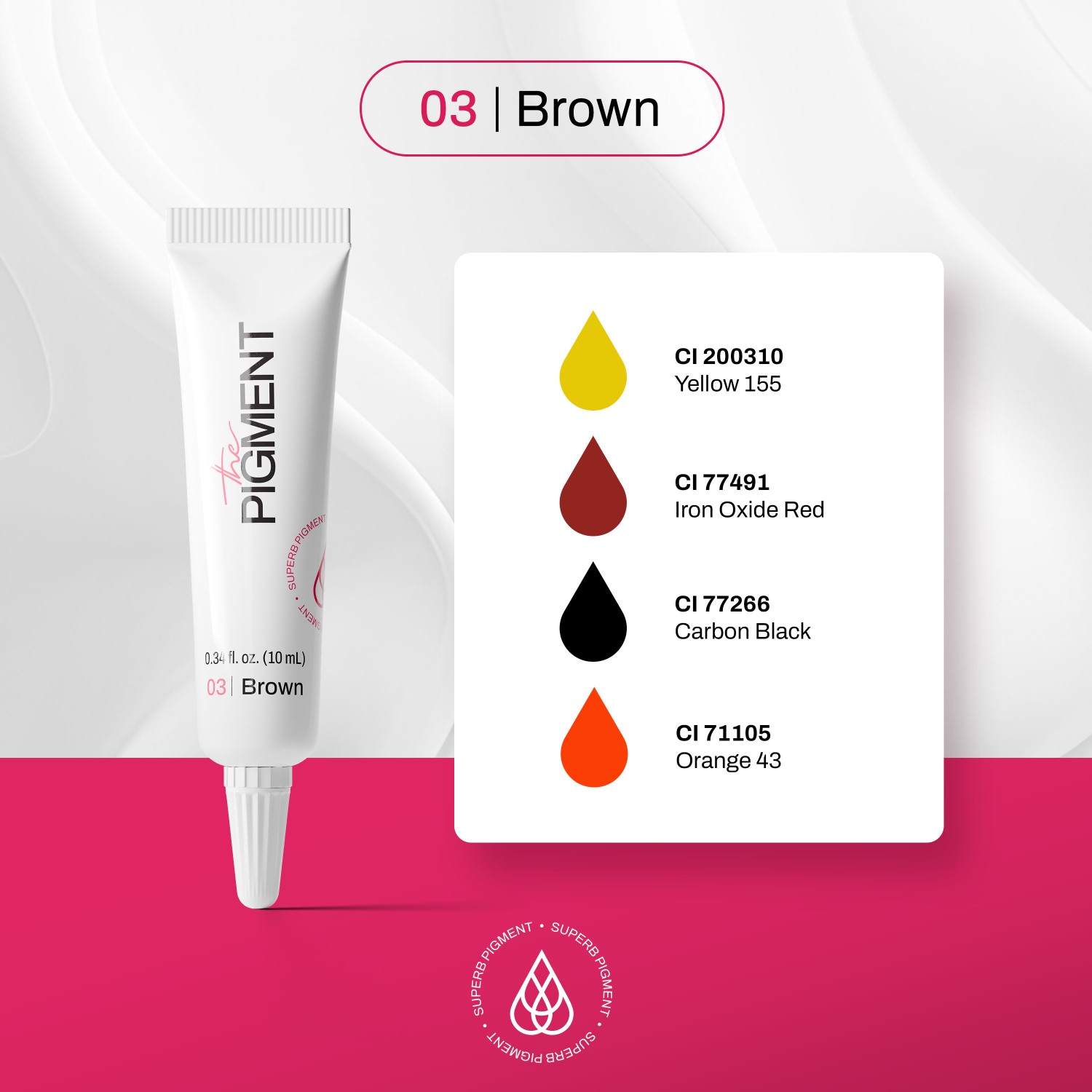 THE PIGMENT მიკრობლეიდინგის პიგმენტი Brown 3 10 მლ.